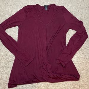 Burgundy Long Sleeve Top